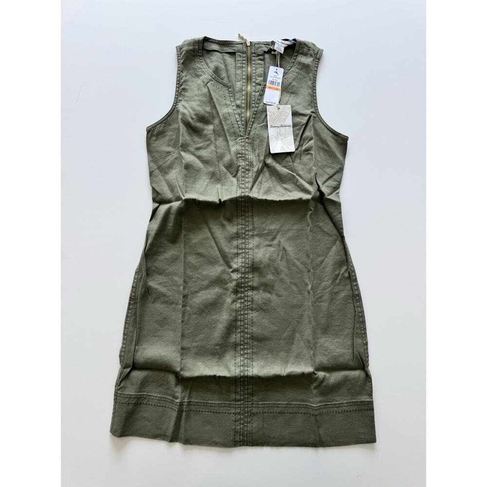 Tommy Bahama Palm-A-Dora Split-Neck Dark Fern Dress Women’s Small - Picture 2 of 6